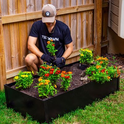 Image showing 4 th Tie Down 14 in. Tall x 4 ft. x 4 ft. Metal Raised Garden Bed Kit