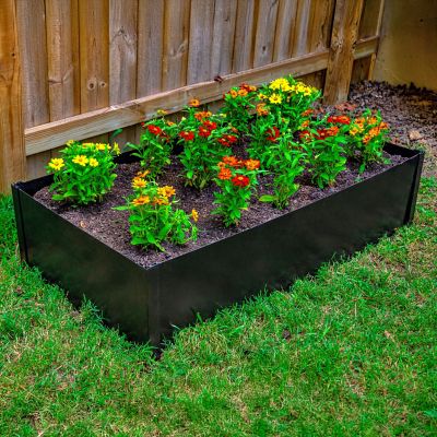 Image showing 5 th Tie Down 14 in. Tall x 4 ft. x 4 ft. Metal Raised Garden Bed Kit