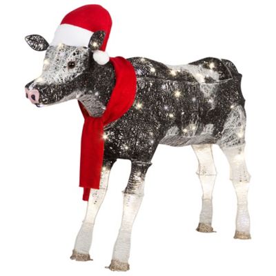 Red Shed Indoor/Outdoor Crystal Splendor Baby Holstein Cow Christmas Statue