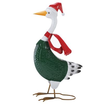 Red Shed 24 in. Metal Christmas Duck Statue