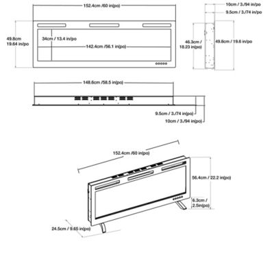 Image showing  Mirage 2 Electric Fireplace, 60 in.