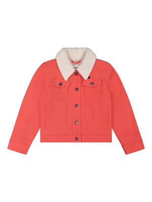 Wrangler Girl's Sherpa Lined Pink Denim Jacket