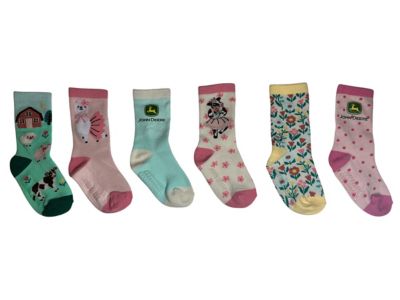 John Deere Girls John Deere 6 pk. Crew Socks
