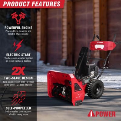 Image showing  24 in. Two-Stage Gas Snow Blower, Heavy-Duty Snow Clearing Power 212cc Engine with Electric Start, LED Light