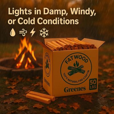 Image showing  Fatwood - 50 lb. Box 100% Natural Pine Resin Fire Starter