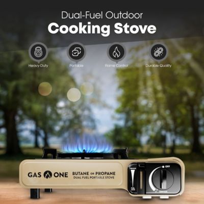 Image showing  Portable Dual Fuel Camp Stove with Griddle