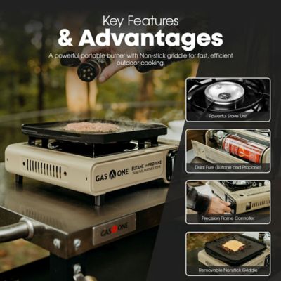 Image showing  Portable Dual Fuel Camp Stove with Griddle
