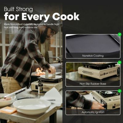 Image showing  Portable Dual Fuel Camp Stove with Griddle