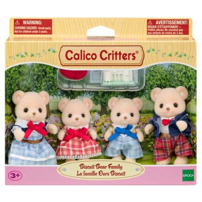 Calico Critters Biscut Bear Family, Set of 4 Collectble Doll Figures