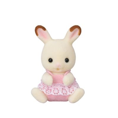 Calico Critters Chocolate Rabbit Twins, Set of 2 Collectible Doll Figures with Pushcart Accessory
