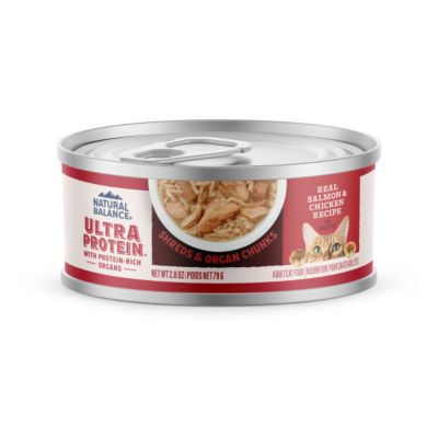 Natural Balance Ultra Protein Wet Cat Food, Salmon Chicken Recipe in Broth, 2.8 oz.