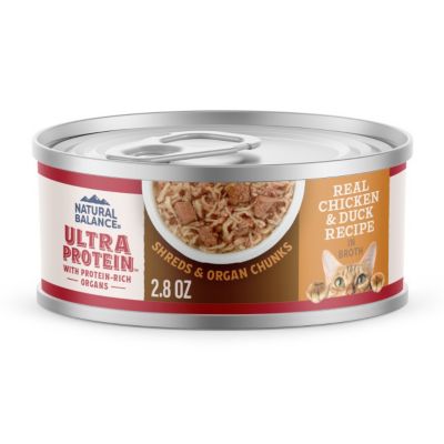 Natural Balance Ultra Protein Wet Cat Food, Chicken Duck Recipe in Broth, 2.8 oz.