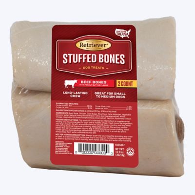 Retriever Peanut Butter Flavor Stuffed Jumbo Beef Hooves Dog Treats, 2 ct.