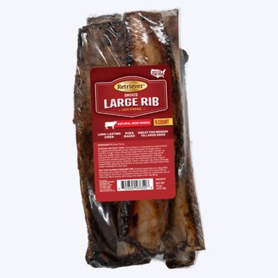 Retriever Naturals Smoked Large Rib Dog Chews, Natural Beef Bones, 5 ct.