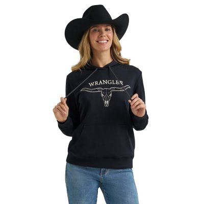 Wrangler Women's Bull Skull Logo Hoodie
