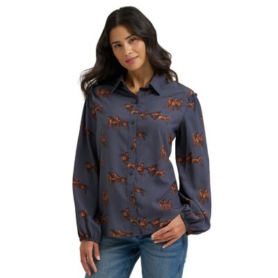 Wrangler Women's Ruffle Sleeve Shirt