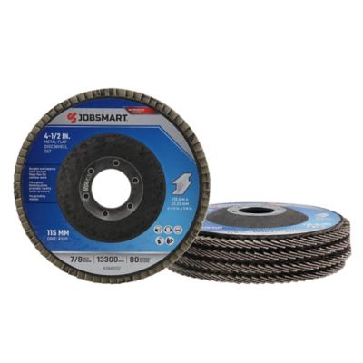 JobSmart 4-1/2 in. A120 Grit Metal Flap Disc Wheels, 5 pk.