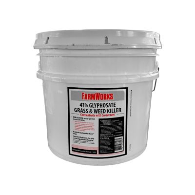 FarmWorks 3.5 gal. 41% Glyphosate Grass and Weed Killer Concentrate, Bucket with Spouted Lid