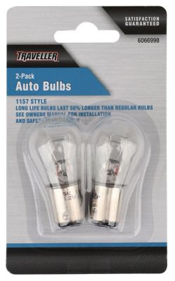 Traveller 1157 Trailer Light Bulbs, Clear, 2 pk.