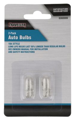 Traveller 194LL Trailer Light Bulbs, Clear, 2 pk.