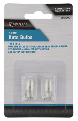 Traveller 168LL Trailer Light Bulbs, Clear, 2 pk.