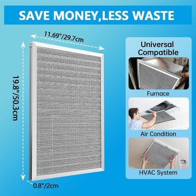 Image showing  12 x 20 x 1 in. Aluminum Reusable Air Filter