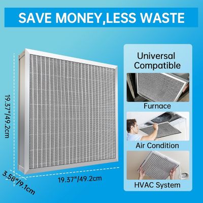 Image showing  20 x 20 x 4 in. Aluminum Reusable Air Filter