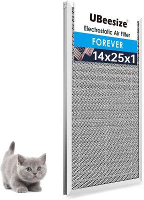 UBeesize 14 x 25 x 1 in. Aluminum Reusable Air Filter