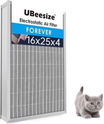 UBeesize 16 x 25 x 4 in. Aluminum Reusable Air Filter