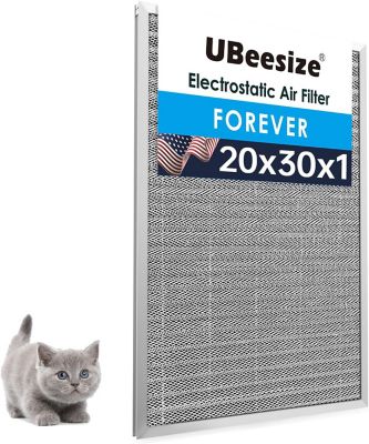 UBeesize 20 x 30 x 1 in. Aluminum Reusable Air Filter