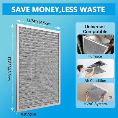Image showing  14 x 18 x 1 in. Aluminum Reusable Air Filter