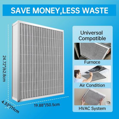 Image showing  20 x 25 x 5 in. Aluminum Reusable Air Filter