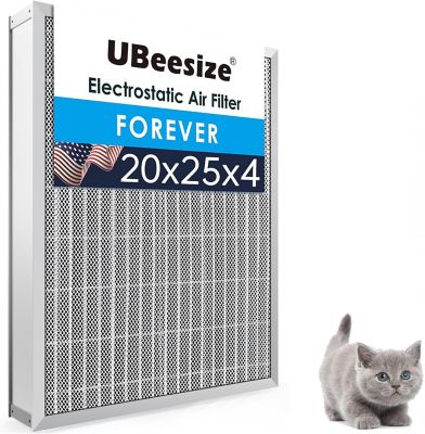 UBeesize 20 x 25 x 4 in. Aluminum Reusable Air Filter