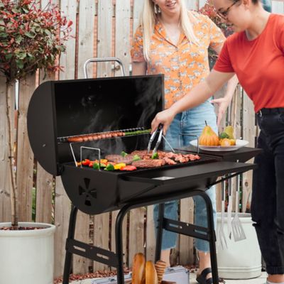 Image showing  426 sq. in. Cooking Grid, Open Bottom Storage, Sturdy Side Shelf with Hooks, for Outdoor