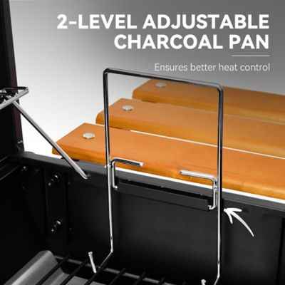 Image showing 6 th Royal Gourmet 426 sq. in. Cooking Area Charcoal Grill for Outdoor with Wooden Front shelf, and Side Shelf With Hooks