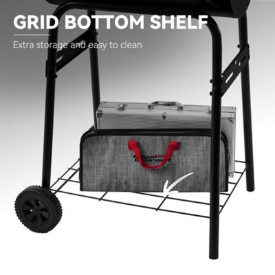 Image showing 7 th Royal Gourmet 426 sq. in. Cooking Area Charcoal Grill for Outdoor with Wooden Front shelf, and Side Shelf With Hooks