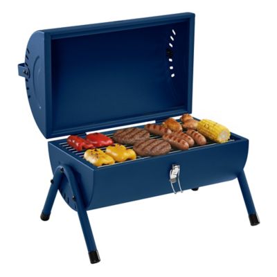 Royal Gourmet Portable Charcoal Grill, 147 sq. ft. with Four Air Vents, Lid Latch Buckle, Lid Handle,Blue