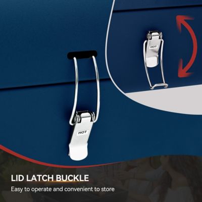 Image showing  Portable Charcoal Grill, 147 sq. ft. with Four Air Vents, Lid Latch Buckle, Lid Handle,Blue