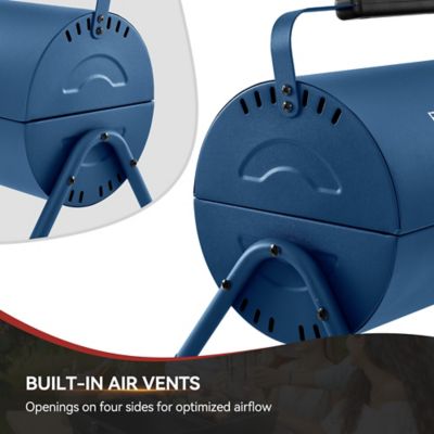 Image showing 6 th Royal Gourmet Portable Charcoal Grill, 147 sq. ft. with Four Air Vents, Lid Latch Buckle, Lid Handle,Blue