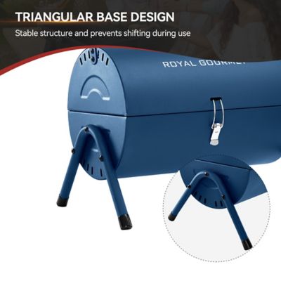 Image showing 8 th Royal Gourmet Portable Charcoal Grill, 147 sq. ft. with Four Air Vents, Lid Latch Buckle, Lid Handle,Blue