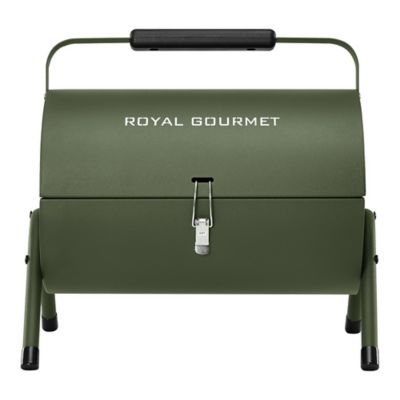 Royal Gourmet 147 sq. in. Portable Charcoal Grill with Four Air Vents, Lid Latch Buckle, Lid Handle,Olive Green