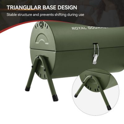 Image showing 8 th Royal Gourmet 147 Sq. In. Portable Charcoal Grill with Four Air Vents, Lid Latch Buckle, Lid Handle,Olive Green