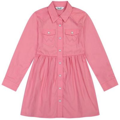 Wrangler Girl's Long Sleeve Snap Dress
