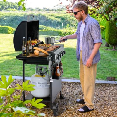 Image showing  4-Burner Gas Grill with Side Burner, Front Spice Rack