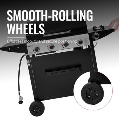 Image showing 8 th Royal Gourmet 4-Burner Gas Grill with Side Burner, Front Spice Rack