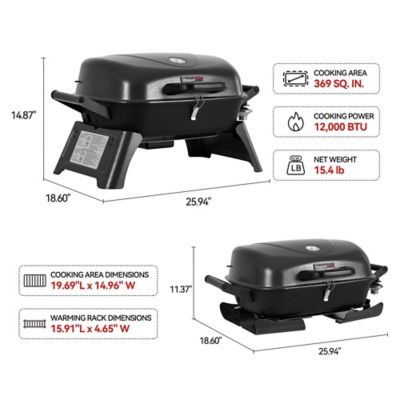 Image showing  Portable Tabletop Gas Grill, 12,000 BTU Output for Outdoor Camping