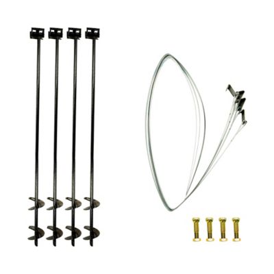 Tie Down Mobile Home Anchors Kit 4 Pack of 3/4 in. x 48 in. Earth Anchors with Straps And Bolts