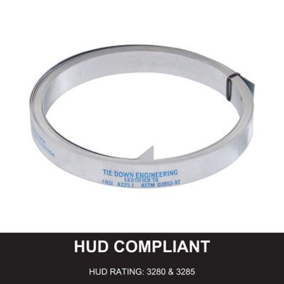 Image showing  Certified G120 Galvanized Strapping - 1-1/4 in. x 37 ft. Long Securing Mobile Homes, Sheds, Tanks, 4 pk.