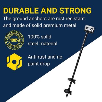 Image showing 3 th Tie Down Iron Root Double Head Double Helix Earth Anchor - 5/8 in. D x 30 in. L x (2) 4 in. Helix, Class 2, 8 pk.