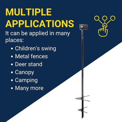 Image showing 4 th Tie Down Iron Root Double Head Double Helix Earth Anchor - 5/8 in. D x 30 in. L x (2) 4 in. Helix, Class 2, 8 pk.